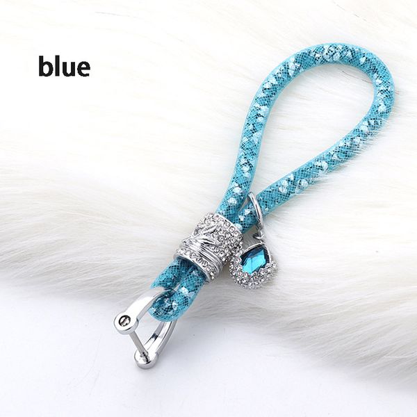 

leather plastic crystal fiver colors keychain keychain accessories holder car high-grade pendant jewelry new, Silver