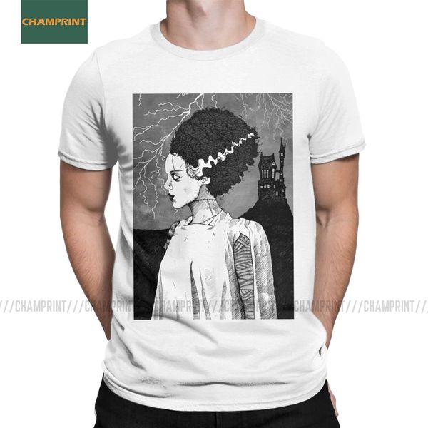 

bride of frankenstein t-shirts men gothic horror goth zombie dracula monster cotton tee shirt short sleeve t shirts plus size