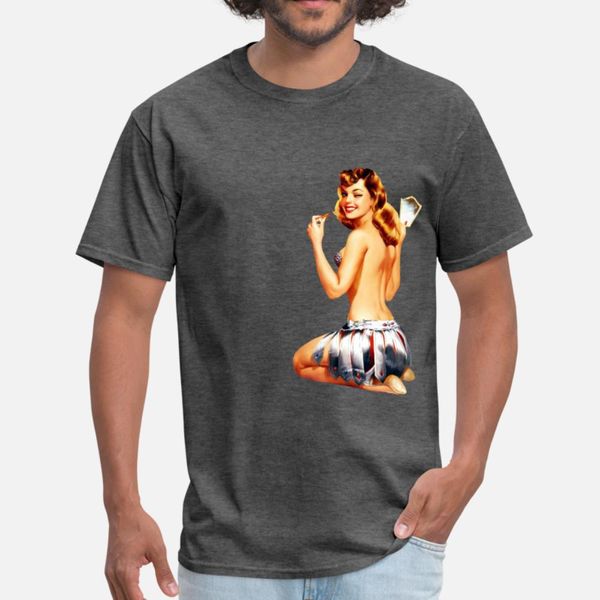 

vintage retro girl pin up t shirt men customize 100% cotton s-3xl pictures gift basic summer natural shirt