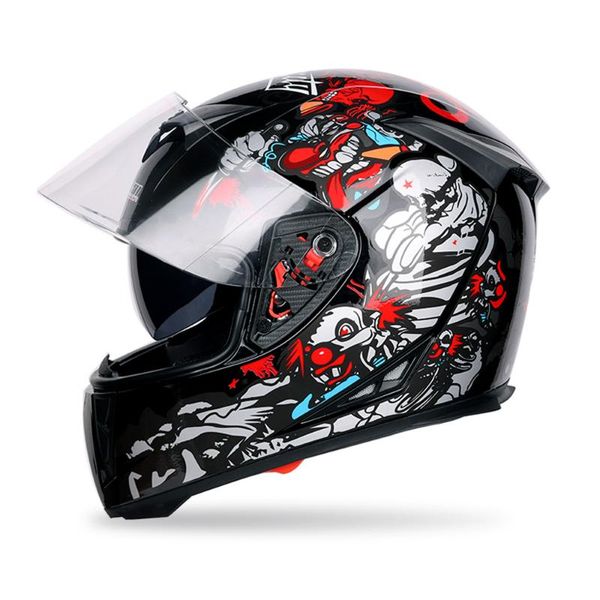 

racing motorcycle electric car accessories dual len motorcycle helmet full face cover biker helmet adjustable vent design