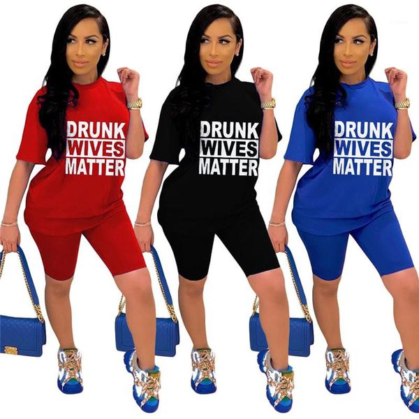 

2 piece sets casual short sleeve solid color two piece shorts new women summer clothing women letter, Gray