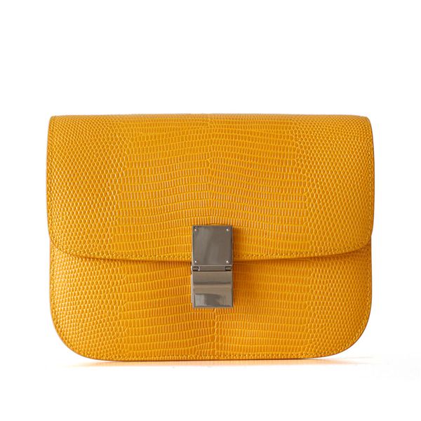 

blooming2020 cowhide decent tofu lizard grain handbag small square shoulder messenger stewardess bag