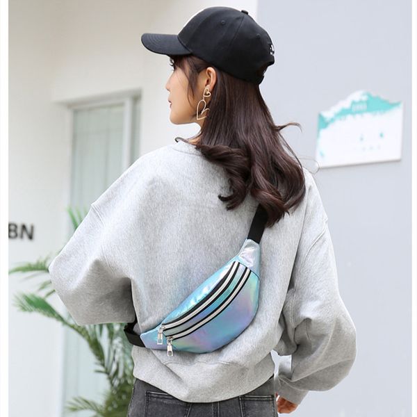 

ougger new hip hop талии сумка корейский стиль моды лазера crossbody chest сумка водонепроницаемый досуг pu hip hop wallet