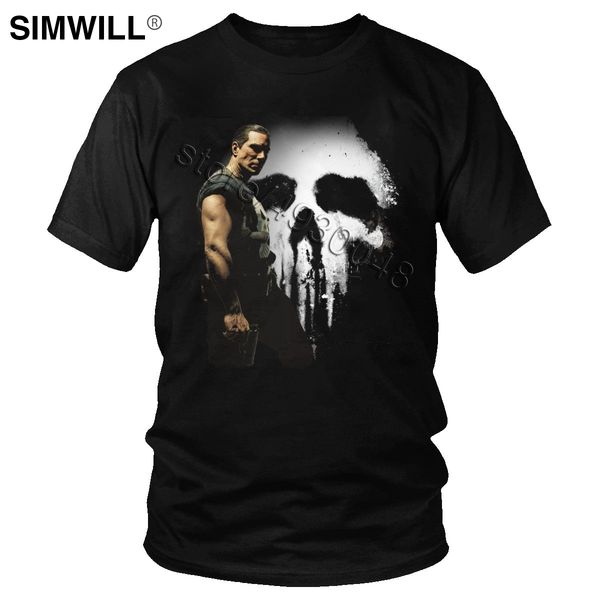 

fashion brand the punisher tshirt men summer cotton tee short sleeved horror skull in the shadows t shirt movie fan t-shirt gift
