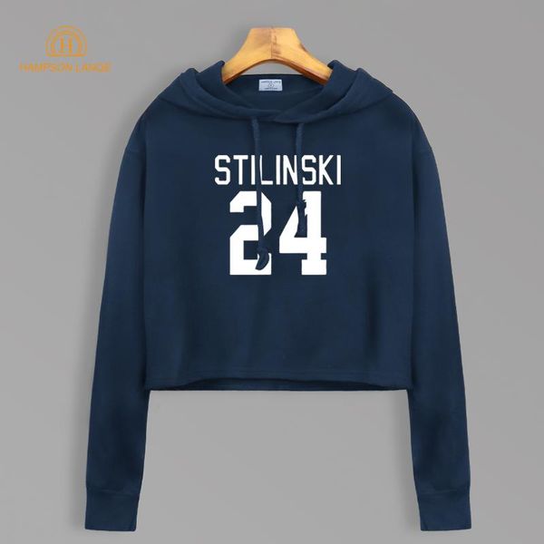 

teen wolf stilinski 24 short style sweatshirt autumn 2020 tv show women kawaii cotton cropped hoodie pullovers for fans, Black