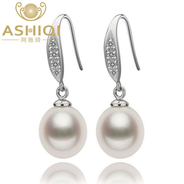 

ashiqi natural freshwater pearl drop earrings 925 sterling silver pearl jewelry for women