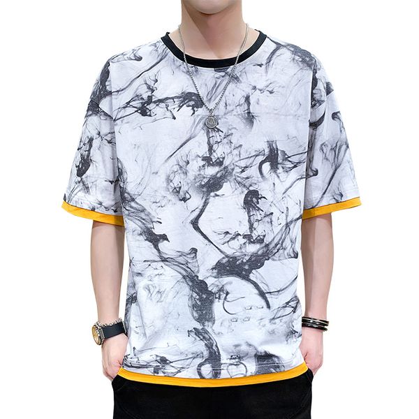 

men's t-shirts 2021 men short sleeve t shirts homme streetwear fashion printed harajuku casual camisetas, White;black