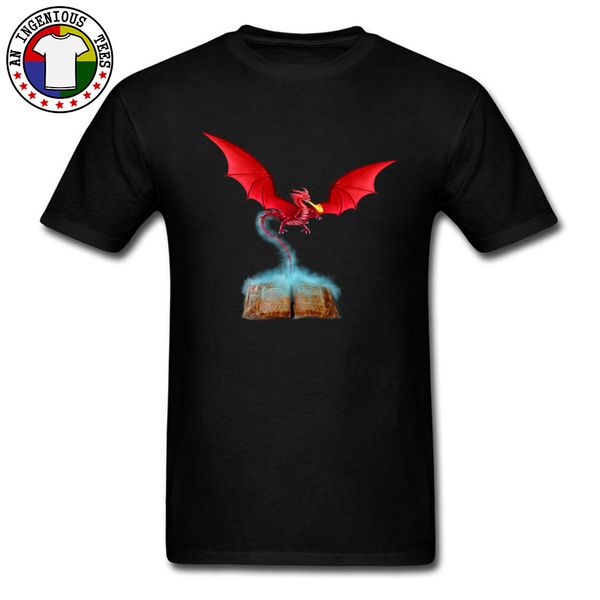 

2018 new fashion casual t-shirts conjuring the red dragon crew neck 100% cotton tees awesome tshirt autumn clothes