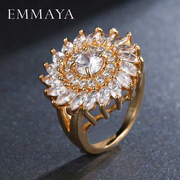 

emmaya cz rings female ring bijoux jewelry gifts gold color anillos mujer attractive cz rings for women, Golden;silver