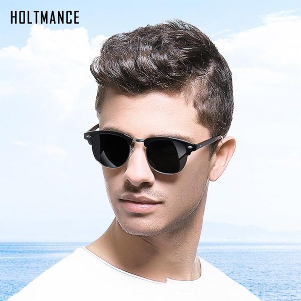 

classic polarized men sunglasses brand designer retro uv400 mirror lady sun glasses male female semi-rimless eyewear, White;black