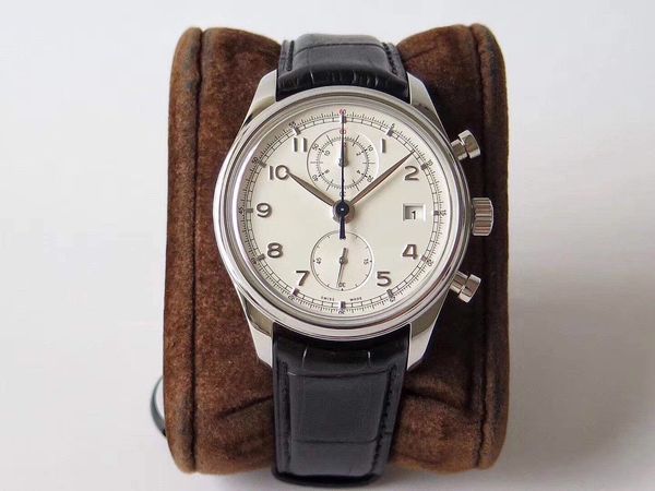 

42mm fine steel case sapphire crystal watch mirror fine steel needle clasp waterproof 30 meters automatic chain movement montre de luxe, Slivery;brown