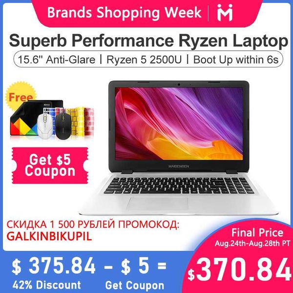 

maibenben ultra-thin lapdamai e526 15.6 inch/ amd ryzen 5 2500u / 8g 16g ram/240g/256g pci-e/480g ssd/1tb hdd/linux/win10