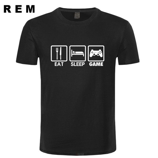 

2016 новая мода eat sleep game xbox gamer смешные футболки мужчин юмор повседневный printed колледж mens hiphop с коротким рукавом футболка