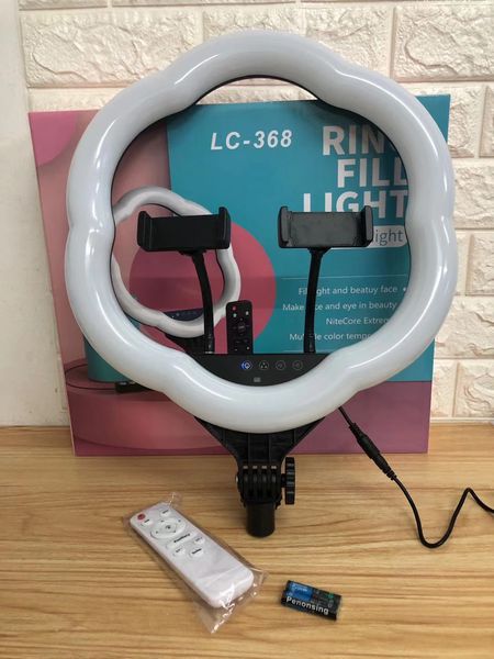 

lc368 led ring light dual stand fill light plum blossom light with remote control ring led beauty selfie