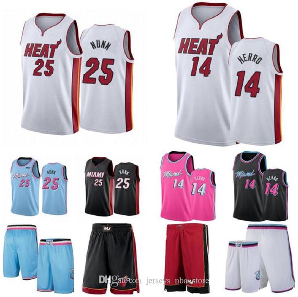 

Men basketball jersey Miami Heat 25 kendrick Nunn 14 Herro swingman red bule sleeveless jersey and pant 02