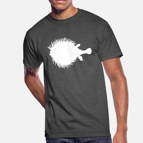 

puffer fish with spines t shirt men printed short sleeve o neck letters sunlight building spring letters shirt