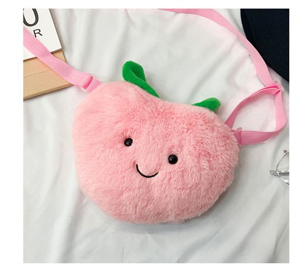 

2020 korea winter faux fur heart bags for women handbags girls lolita cute shoulder bag kawaii plush peach crossbody bag bolso