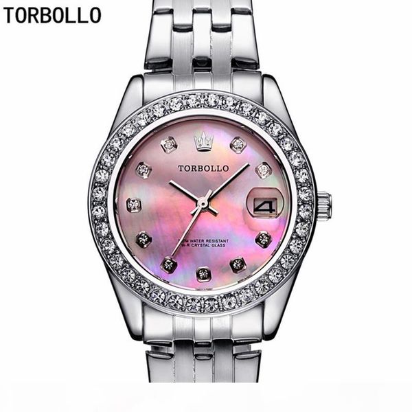 

2017 new torbollo women's silver stainless steel quartz watch lady casual hours bracelet watches women lover's female clock gift, Slivery;brown