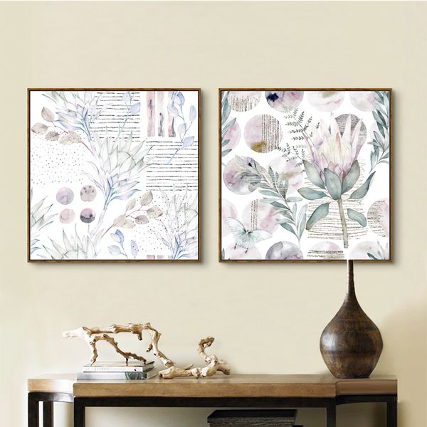 

large plant flower leaves posters and prints minimalist wall art canvas painting pictures nordic decoration home