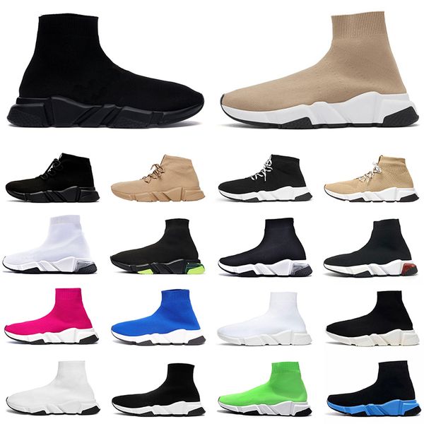 

2020 new arrival sock shoes graffiti speed trainer mens womens platform outdoor sneakers tripler Ã©toile vintage casual shoes men socks boots, Black