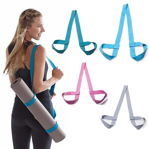 

2020 drop shipping yoga mat strap strap belt adjustable exercise stretch fitness elastic shoulder carry