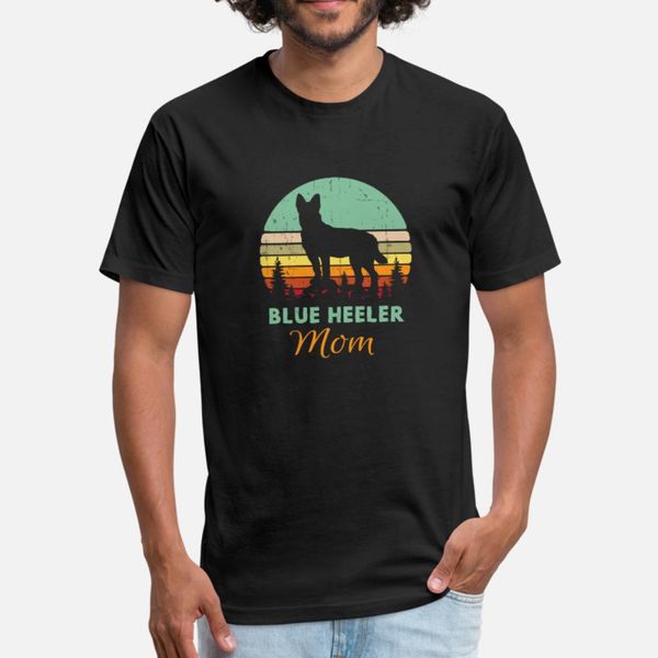 

retro 70s 80s blue heeler mom gift australian ca t shirt men personalized tee shirt o-neck family loose casual spring autumn vintage shirt