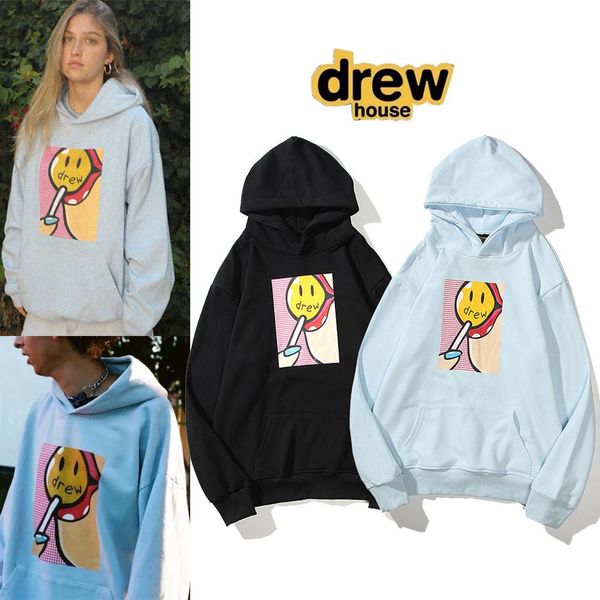 

2020 Drew House Mens Stylist Hoodies Men Women Classic Hooded Sweatshirt Blue Black Fashgion Couples High Quality Hoodie Size M-2XL