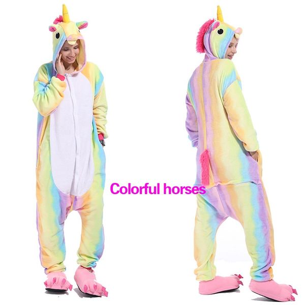 

autumn winter flannel long-sleeved cartoon one-piece pajamas toilet star color red fish scales colorful pegasus unicorn mascot costumes dd, Black;red