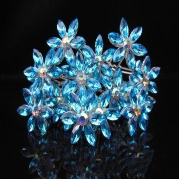 

pcs hair rhinestone crystal cosplay snowflack flower wedding 100 bridal accessories jewelry pins ce2007 lavjs, Golden;silver