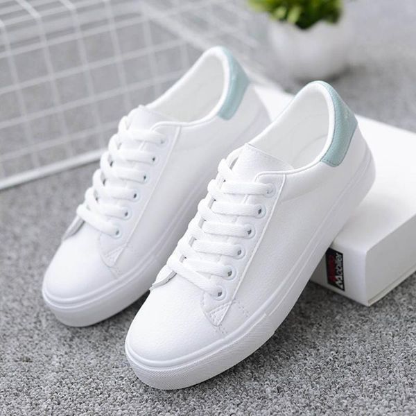 

woman's leisure fashion comfortable breathable lace up casual white shoes, Black