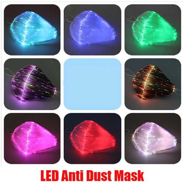 

led anti dust mask 7 color changeable luminous mask with usb charge face masks for break dance dj music party halloween protection