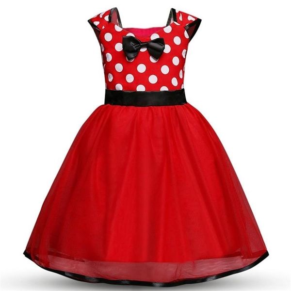 

red little girls cute flower girls polka dot summer dresses princess v collar birthday party pageant formal prom dress 0925, Red;yellow