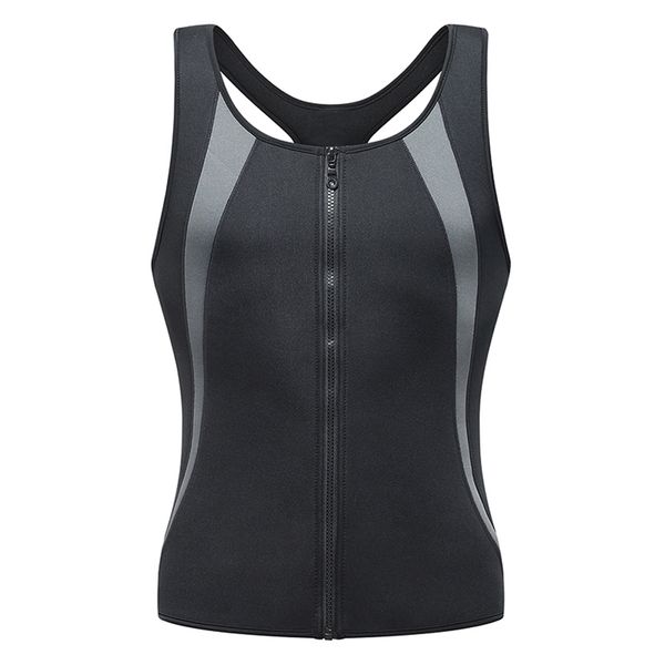 

men' tank 2021 fitness sports loss weight men body shaping abdomen zipper vest sportswear sleeveless mens, White;black