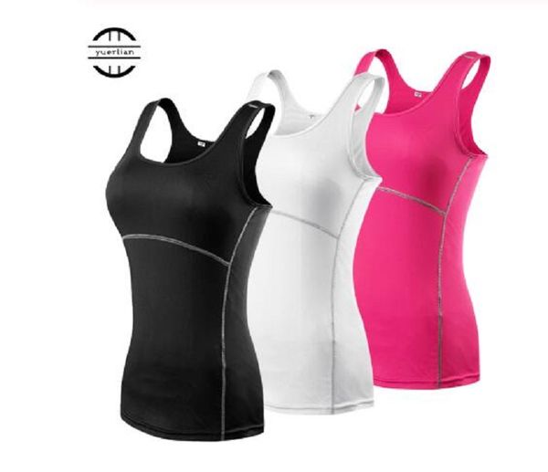 

новая йога tops женщин сексуальный центр спортивной vest фитнес жесткой женской одежды без рукавов рубашки запуск quick dry white yoga топик, White;red