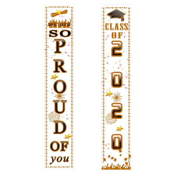 

2pcs wall hanging yard background print graduation decoration banner fabric sign