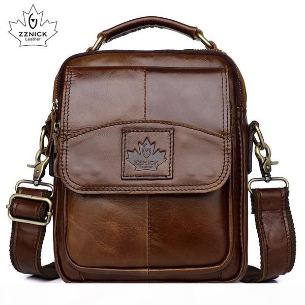 

men's genuine leather bag handbag shoulder messenger bag men handbag 2019 small flap sling bags zznick
