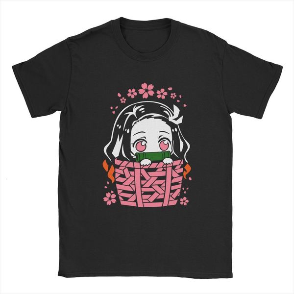 

миднайт стар nezuko футболки мужские рубашки хлопка t demon slayer kimetsu нет yaiba kamado tanjirou аниме манга tee shirt 4xl 5xl