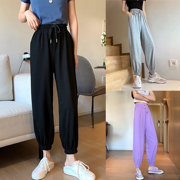 

женщины корейской повседневные брюки спортивный шаровары женский подруг, Black;white