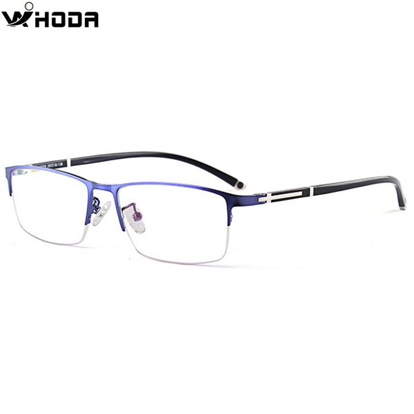 

ultralight alloy+tr90 business men's optical glasses frames , semi frame screwless metal prescription myopia eyeglass frame, Black