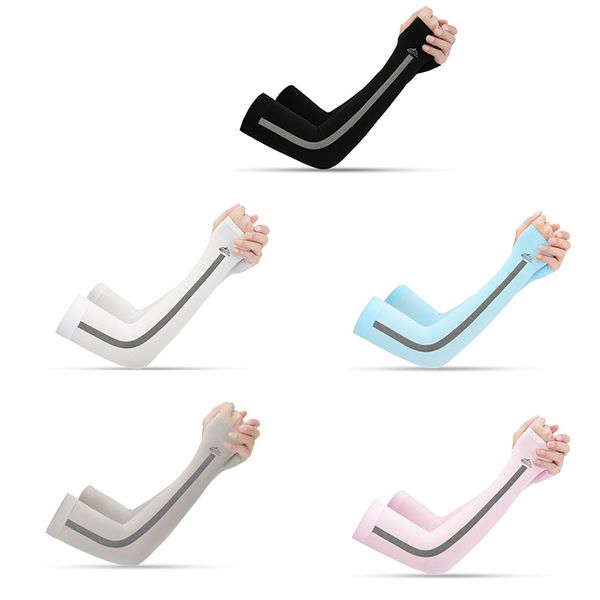 

icy cool sports arm sleeve basketball cycling arm warmer ice silk running uv protection volleyball sunscreen cuff fitness, Black;gray
