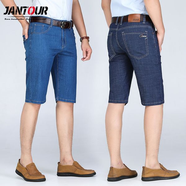 

men's jeans 2021 summer fashion cotton casual stretch cowboy denim shorts straight short male large size 28-44 46, Blue
