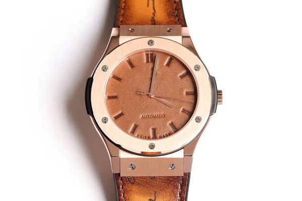 

a 45mm men's watch in 2020 2892 automatic mechanical movement waterproof sapphire glass mechanical watches, Slivery;brown