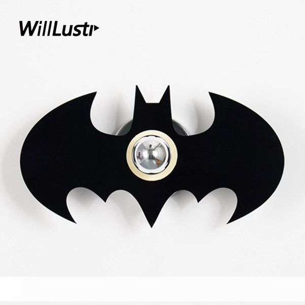 

creative batman wall lamp acrylic bat metal sconce l restaurant corridor nursery kindergarten kids room cartoon shadow light