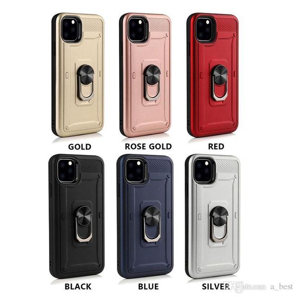 

for iphone 11 pro max xs xr x 8 plus tpu pc phone case metal stand armor back cover for samsung note 10