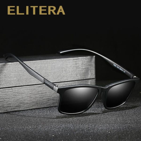 

elitera sunglasses tr90 square frame classic male coating mirror sunglass men driving sun glasses rectangular, White;black