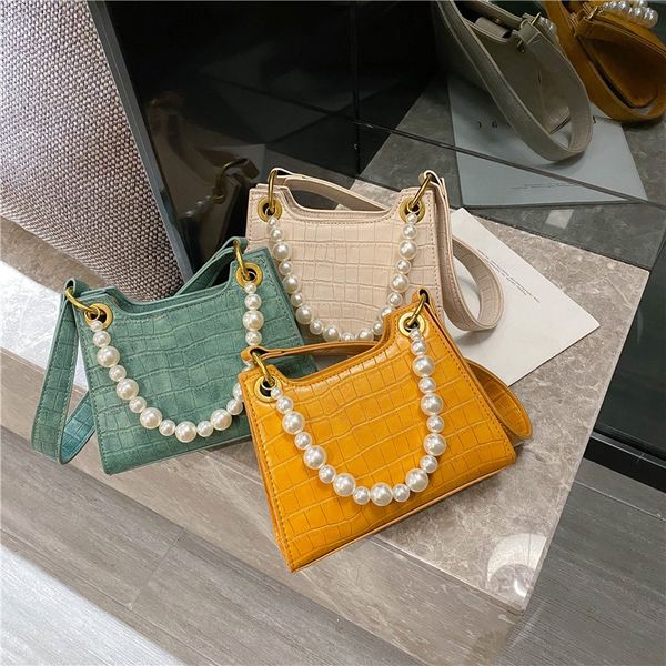 

brand original design texture women's bag 2020 new fashion joker pearl portable shoulder bag underarm