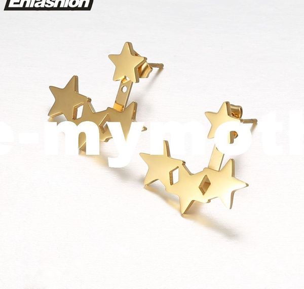 

enfashion star earrings ear jacket gold color earings stainless steel earring stud earrings for women jewelry oorbellen002, Golden;silver