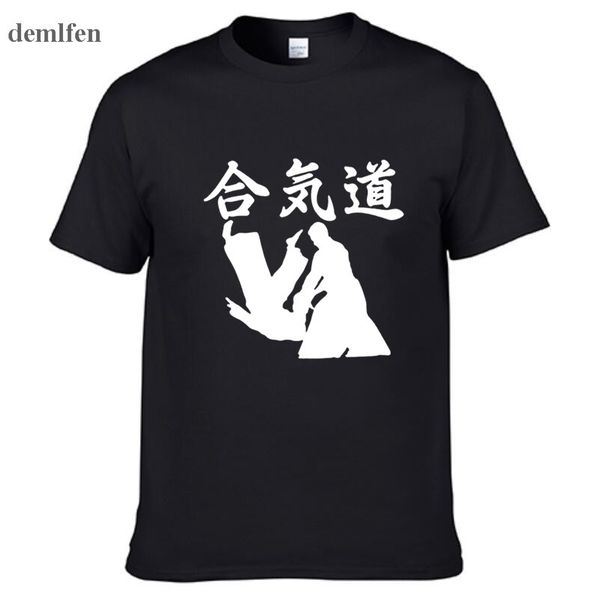 

aikido martial new fashion men's t-shirts short sleeve tshirt cotton t shirts man clothing tees