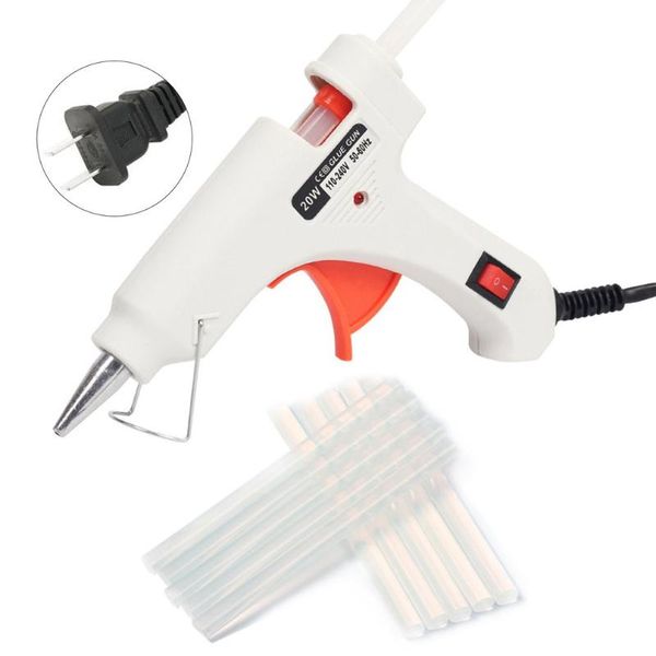 

20w 220v hot melt glue gun с 10шт клей стик industrial мини пистолеты thermo electric heat температура инструменты для ремонта