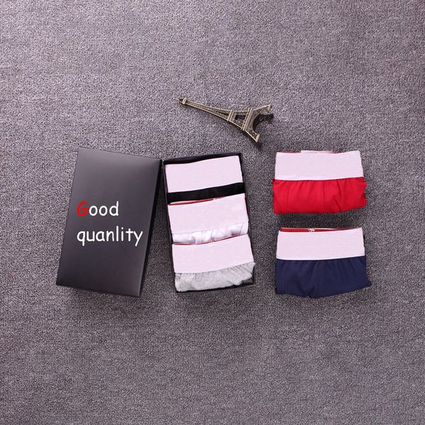 

Men Trendy Underwear Fashion Letter Printed Underpants Men Casula Solid Color Breathable Top Quality Boxers 5 Color Size M-XXL